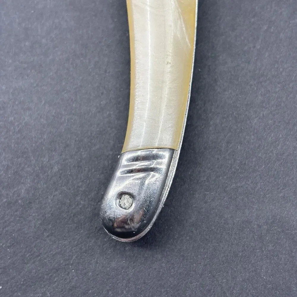 Jean Dubost Laguiole Diox Bee‎ Carving Fork Straight Tines Faux Mother of Pearl